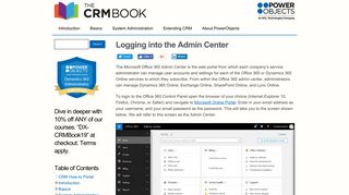 Logging Into the Office 365 Admin Center | The CRM Book