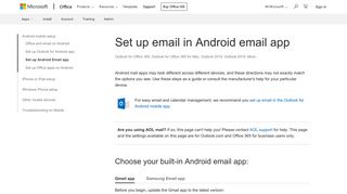 Set up email in Android email app - Office Support - Office 365