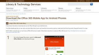 Download the Office 365 Mobile App for Android Phones | Library ...