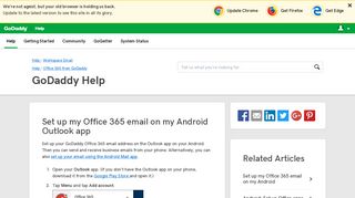 Set up my Office 365 email on my Android Outlook app | GoDaddy ...