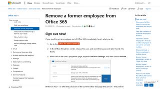 Remove a former employee from Office 365 | Microsoft Docs