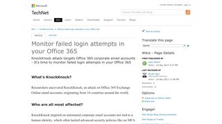 Monitor failed login attempts in your Office 365 - TechNet Articles ...