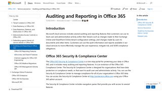 Auditing and Reporting in Office 365 | Microsoft Docs