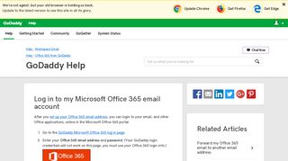 Log in to my Microsoft Office 365 email account | GoDaddy Help AU