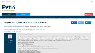 Script to auto login to office 365 for School District - Petri