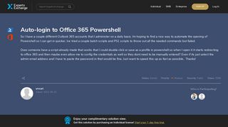 Auto-login to Office 365 Powershell - Experts Exchange