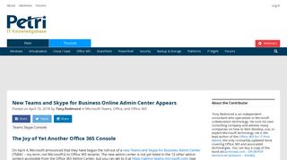 New Teams and Skype for Business Online Admin Center Appears ...