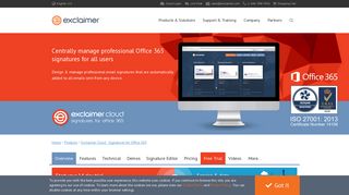 Office 365 Signature Manager | Exclaimer Cloud | Exclaimer