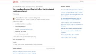 How to configure office 365 inbox for Cognizant on Bluemail app ...