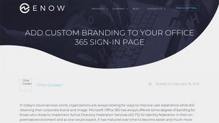 Add Custom Branding to Your Office 365 Sign-in Page - ENow Software