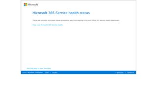 Microsoft 365 Service health status - Office 365
