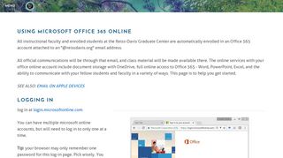 Using Office 365 - Reiss-Davis Graduate Center