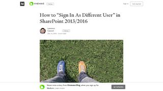 How to “Sign In As Different User” in SharePoint 2013/2016