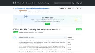Office 365 E3 Trial requires credit card details · Issue #7 ... - GitHub