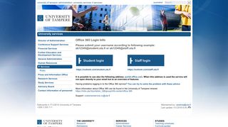 Office 365 Login Info - University of Tampere
