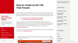 How to create an E3 / E5 Trial Tenant | The Tech Blog of Dan Usher
