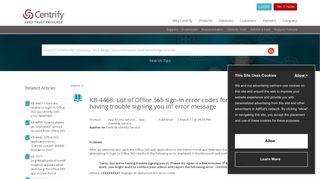 KB-4468: List of Office 365 sign-in error codes for the “Sorry, but we're ...