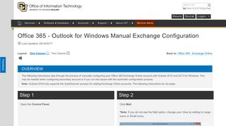 Office 365 - Outlook for Windows Manual Exchange Configuration - OIT
