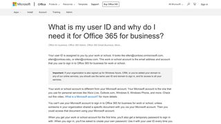 What is my user ID and why do I need it for Office 365 for business ...