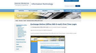 Exchange Online (Office 365 E-mail) First Time Login - <span class=