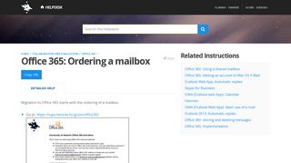 Office 365: Ordering a mailbox | Helpdesk