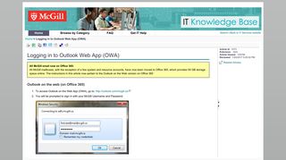 Logging in to Outlook Web App (OWA)