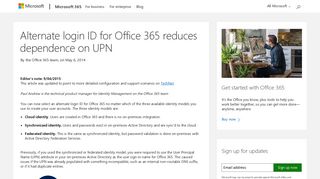 Alternate login ID for Office 365 reduces dependence on UPN - Microsoft