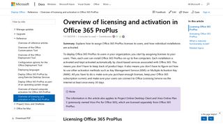 Overview of licensing and activation in Office 365 ProPlus | Microsoft ...