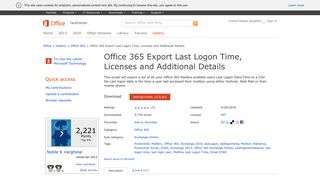 Office 365 Export Last Logon Time, Licenses and Additional Details