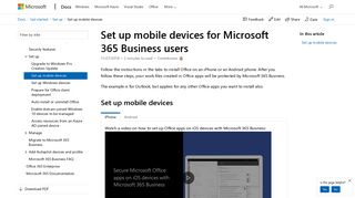 Set up mobile devices for Microsoft 365 Business users | Microsoft Docs