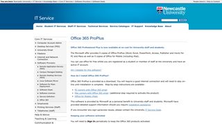Office 365 ProPlus; IT Service; Newcastle University