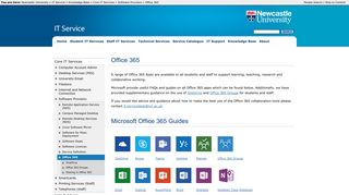 Office 365; IT Service; Newcastle University
