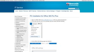 PC installation for Office 365 Pro Plus; IT Service; Newcastle University