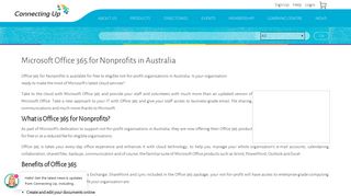 Microsoft Office 365 for Nonprofits in Australia | Connecting Up