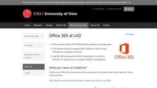 Office 365 at UiO - University of Oslo