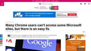 Many Chrome users can't access some Microsoft sites, but there is an ...