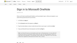 Sign in to Microsoft OneNote - Office Support - Office 365