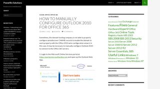How to manually configure Outlook 2010 for Office 365 | PowerBiz ...