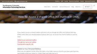 How To: Access a shared Office 365 mailbox in OWA - Northeastern ITS