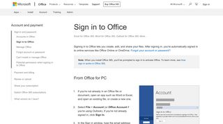 Sign in to Office - Office Support - Office 365