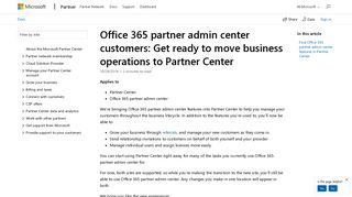 Office 365 partner admin center customers:your business operations ...