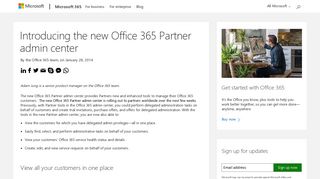 Introducing the new Office 365 Partner admin center - Microsoft 365 Blog