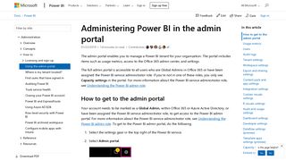 Power BI admin portal - Power BI | Microsoft Docs