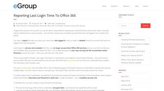 Reporting Last Login Time to Office 365 - eGroup Cloud