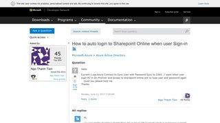 How to auto login to Sharepoint Online when user Sign-in - MSDN ...