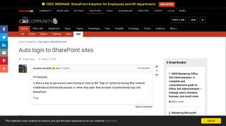 Auto login to SharePoint sites - Collab365 Community