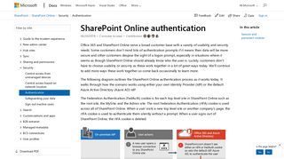 SharePoint Online authentication | Microsoft Docs