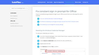 Fix constant sign in prompt for Office - SuiteFiles Knowledge Base