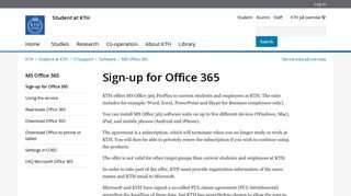 Sign-up for Office 365 | KTH