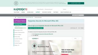 How to sign up to Kaspersky Security for Microsoft Office 365